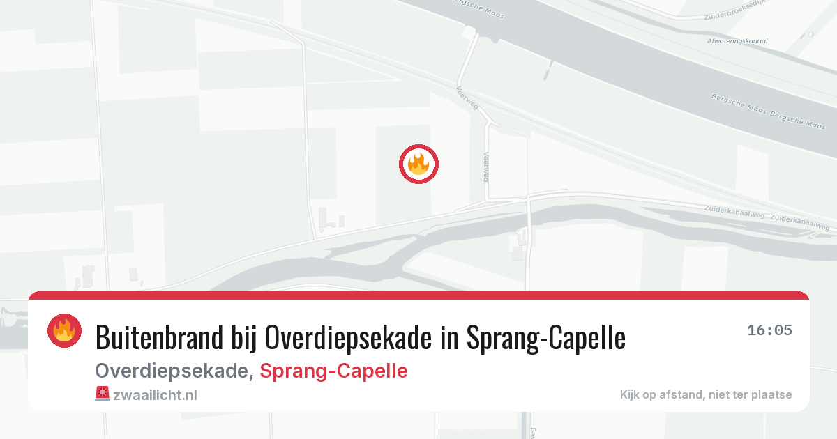Buitenbrand bij Overdiepsekade in Sprang-Capelle — 14 aug 2026
