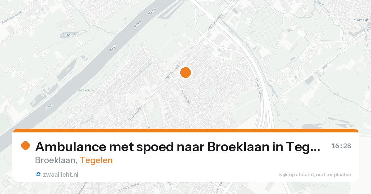 Ambulance met spoed naar Broeklaan in Tegelen — 23 aug 2026