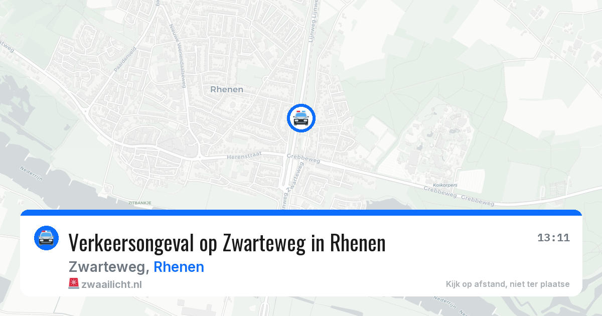 Verkeersongeval op Zwarteweg in Rhenen — 17 jun 2026