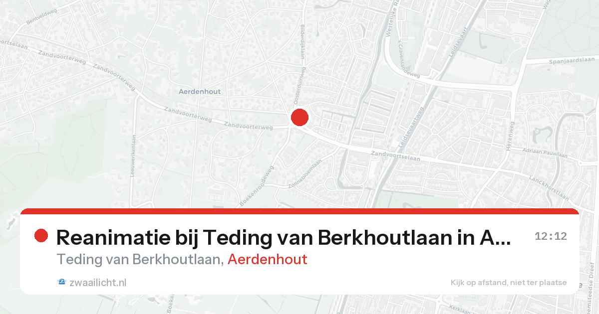 Reanimatie bij Teding van Berkhoutlaan in Aerdenhout — 14 aug 2026