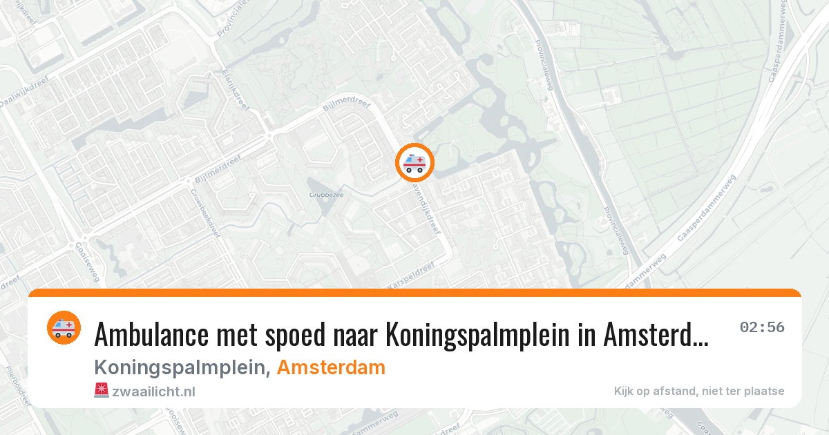 Ambulance met spoed naar Koningspalmplein in Amsterdam — 14 jul 2026