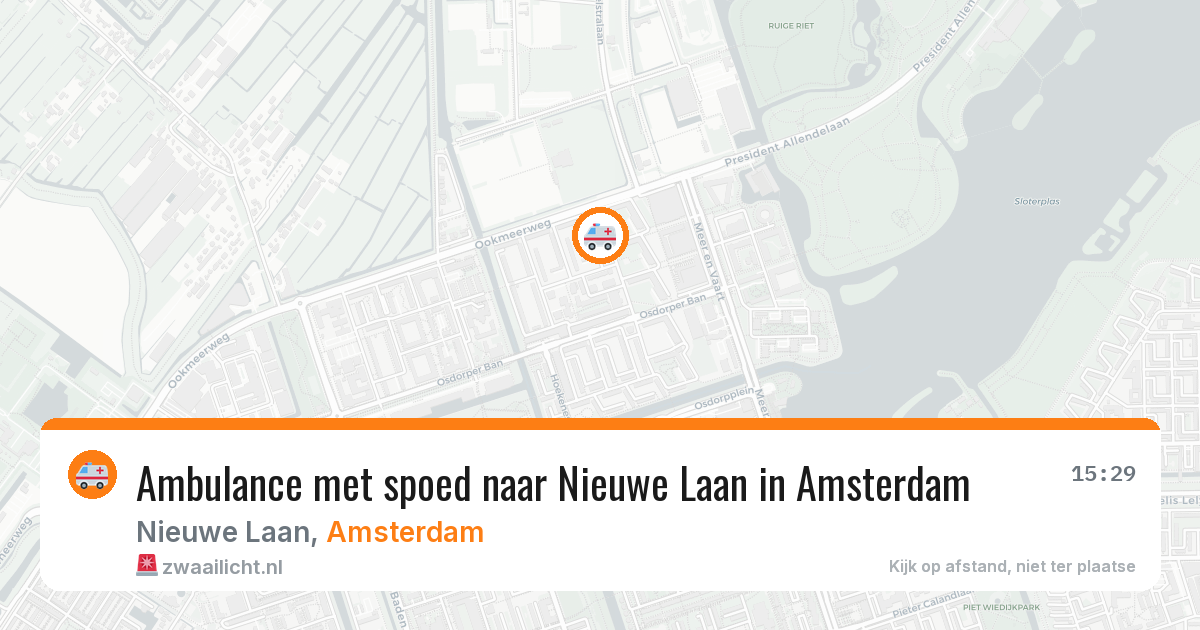 Ambulance met spoed naar Nieuwe Laan in Amsterdam — 28 apr 2026