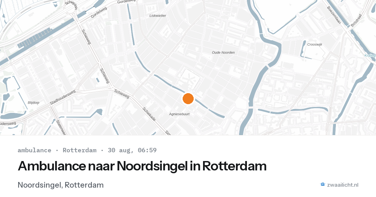 Ambulance naar Noordsingel in Rotterdam — 30 aug 2026