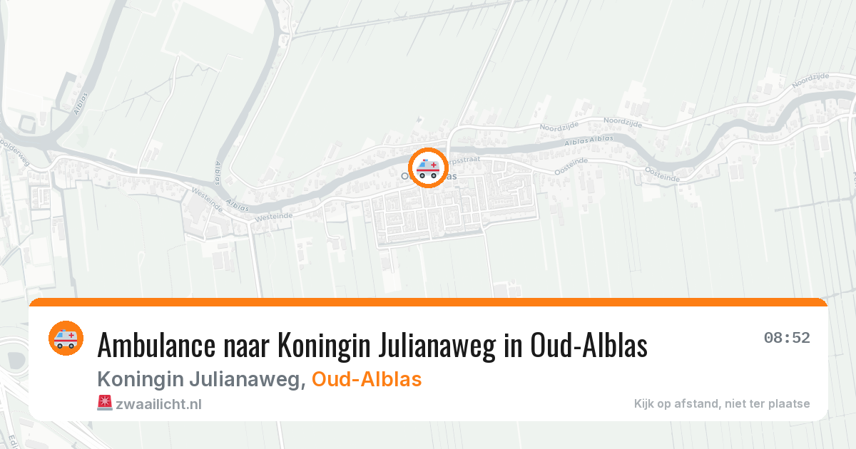 Ambulance naar Koningin Julianaweg in Oud-Alblas — 5 aug 2026