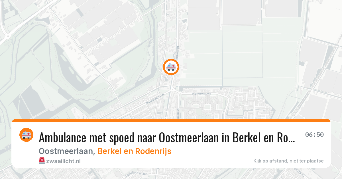 Ambulance met spoed naar Oostmeerlaan in Berkel en Rodenrijs — 23 mei 2026