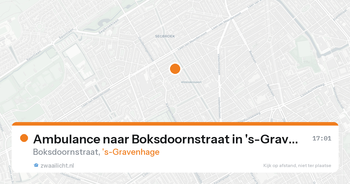 Ambulance naar Boksdoornstraat in 's-Gravenhage — 16 aug 2026