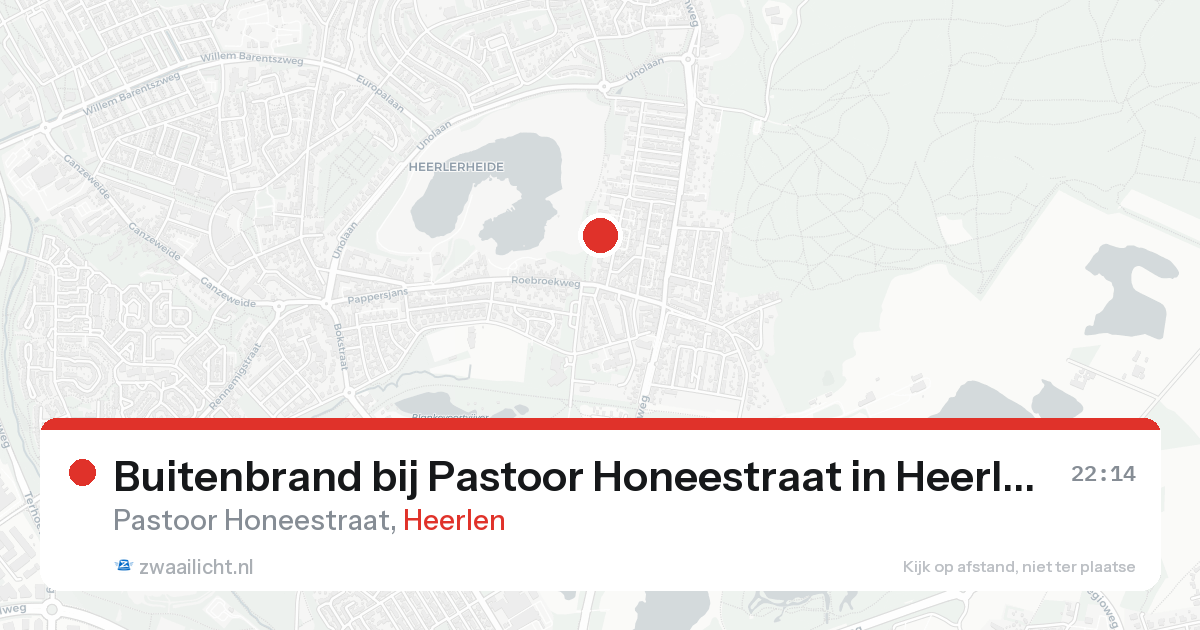 Buitenbrand bij Pastoor Honeestraat in Heerlen — 16 aug 2026