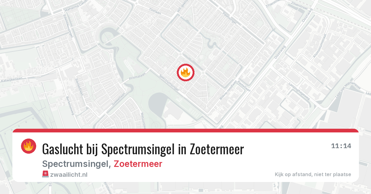 Gaslucht bij Spectrumsingel in Zoetermeer — 4 aug 2026