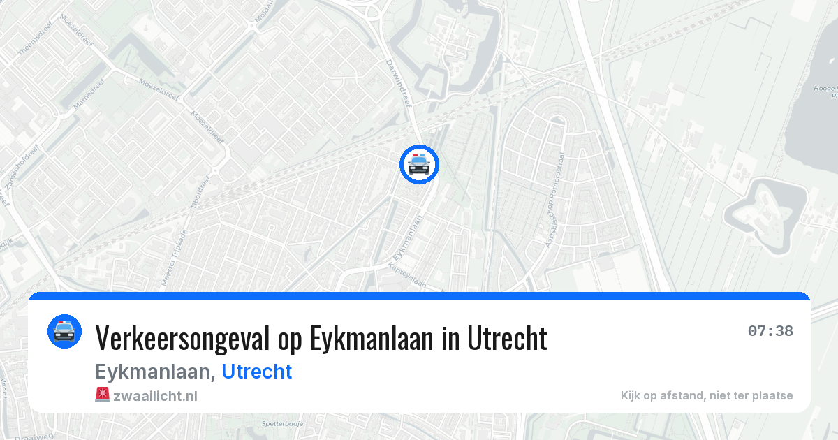 Verkeersongeval op Eykmanlaan in Utrecht — 24 jun 2026