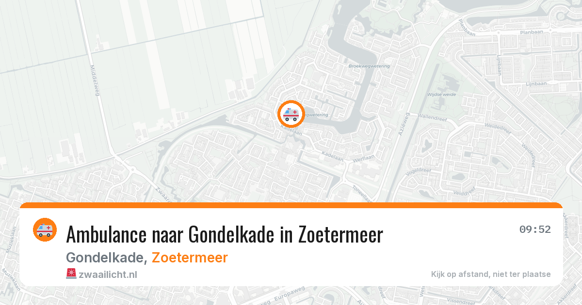 Ambulance naar Gondelkade in Zoetermeer — 9 jul 2026