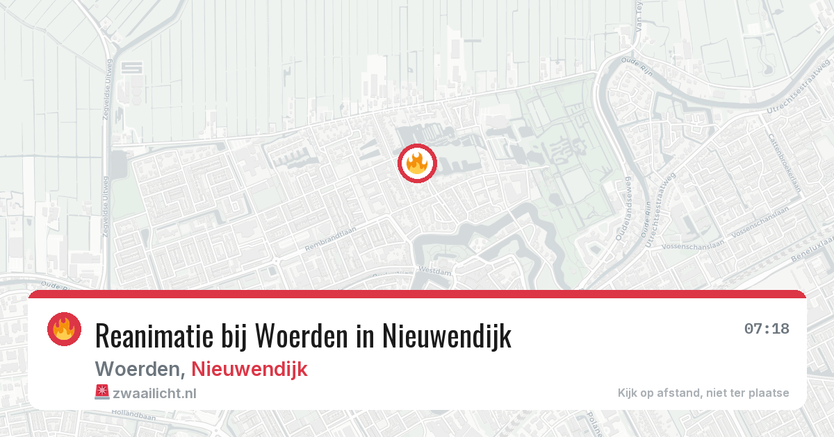 Reanimatie bij Woerden in Nieuwendijk — 4 apr 2026