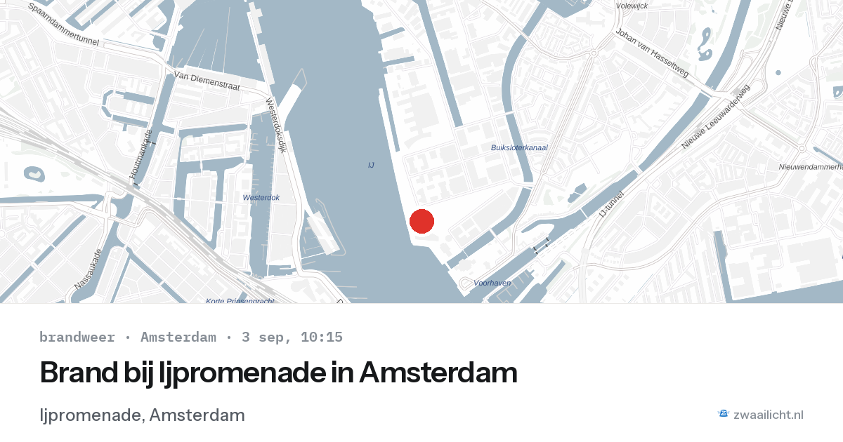 Brand bij Ijpromenade in Amsterdam — 3 sep 2026