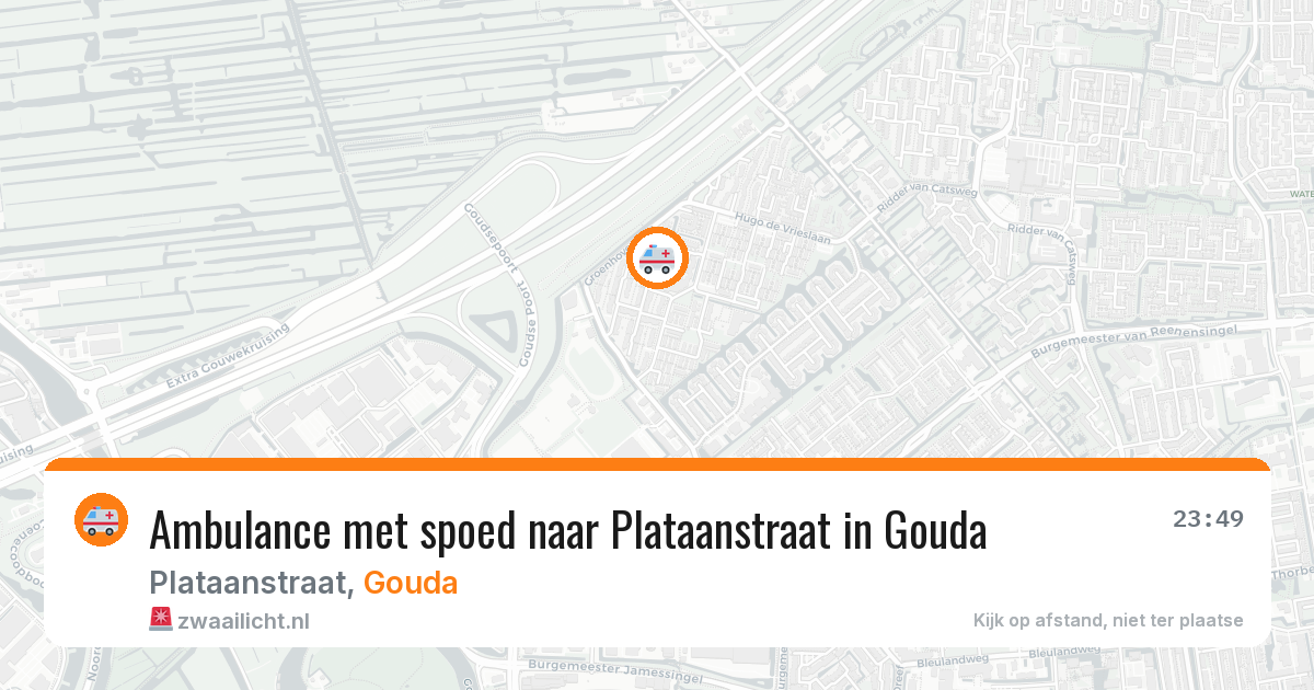 Ambulance met spoed naar Plataanstraat in Gouda — 4 jun 2026