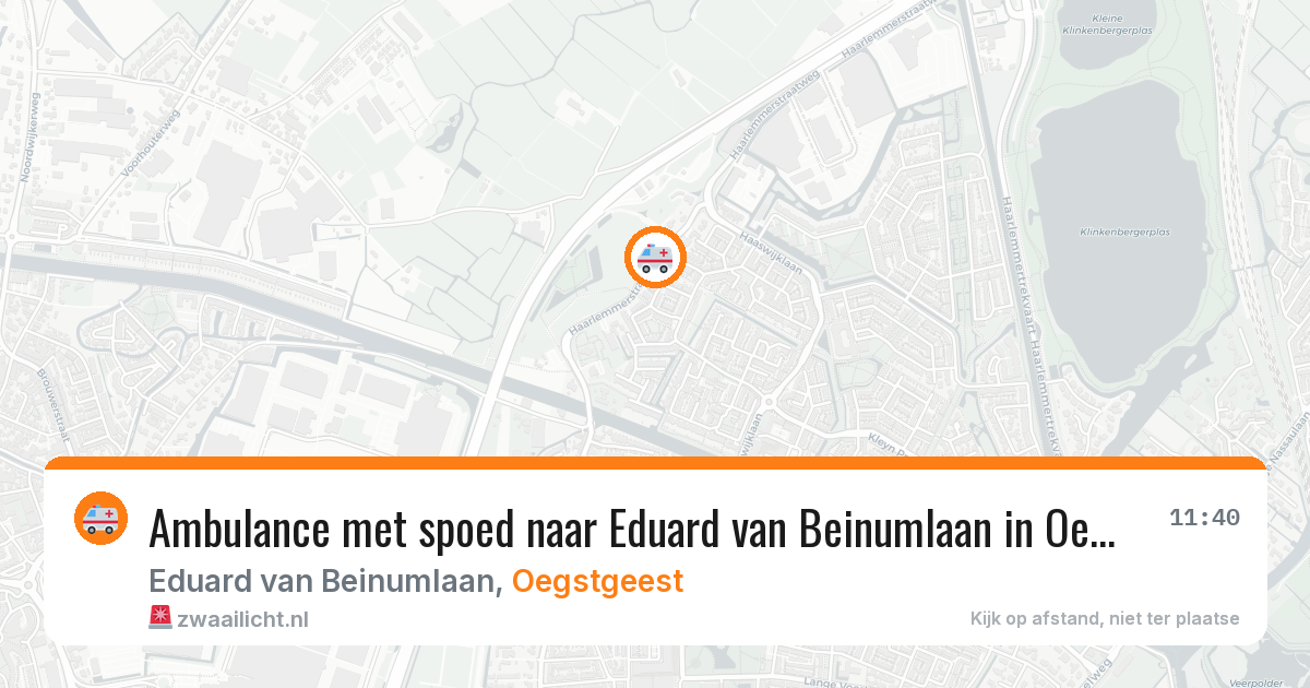 Ambulance met spoed naar Eduard van Beinumlaan in Oegstgeest — 31 jul 2026