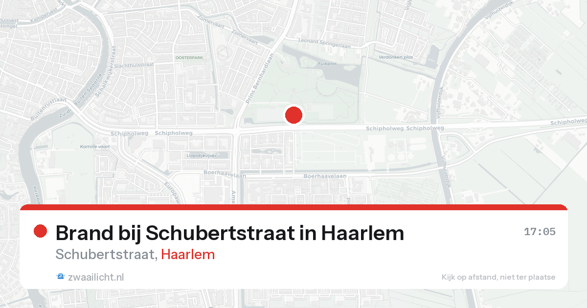 Brand bij Schubertstraat in Haarlem — 16 aug 2026