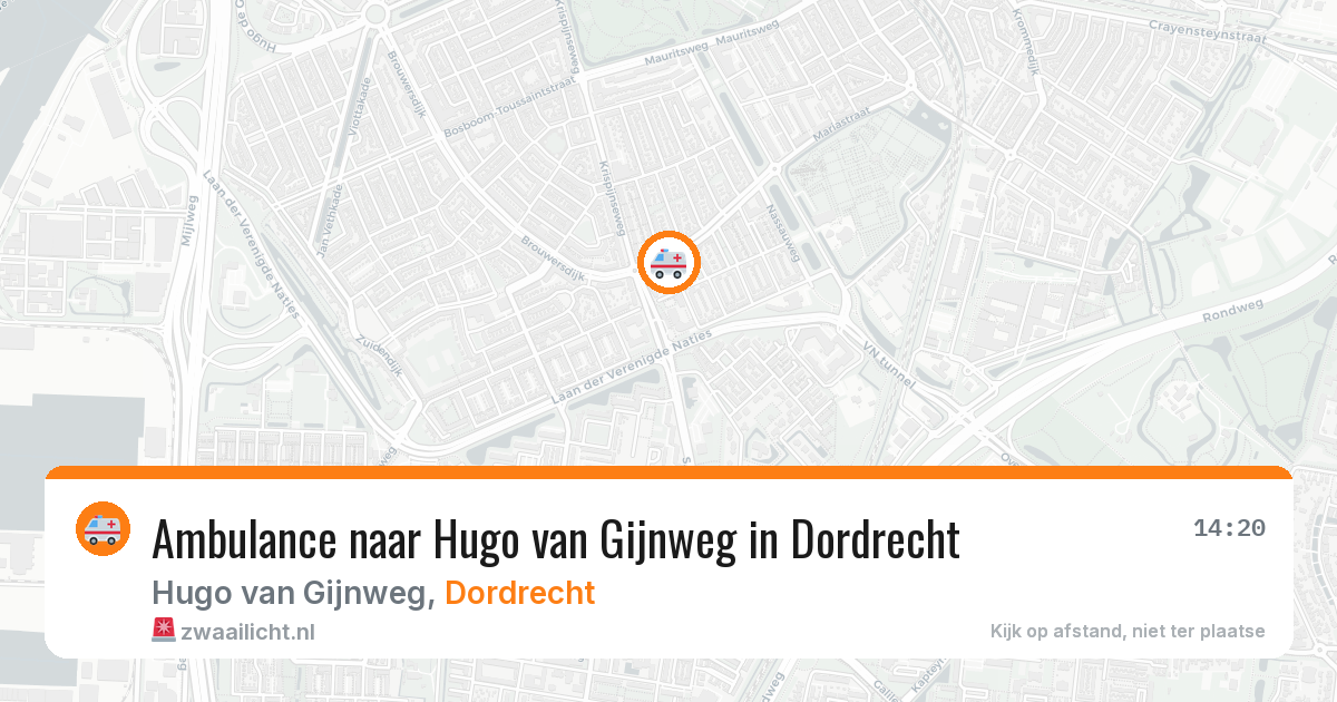 Ambulance naar Hugo van Gijnweg in Dordrecht — 20 jul 2026