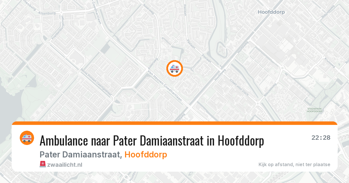 Ambulance naar Pater Damiaanstraat in Hoofddorp — 31 jul 2026
