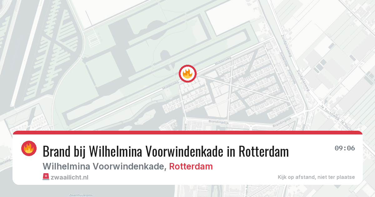 Brand bij Wilhelmina Voorwindenkade in Rotterdam — 23 apr 2026