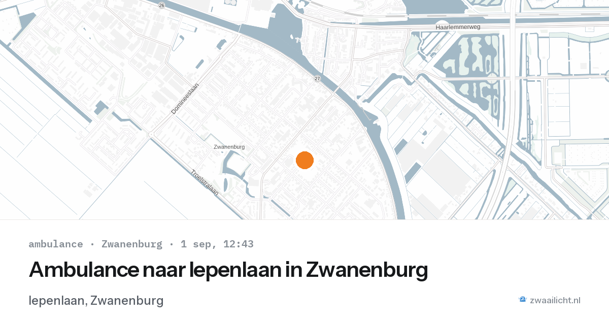 Ambulance naar Iepenlaan in Zwanenburg — 1 sep 2026