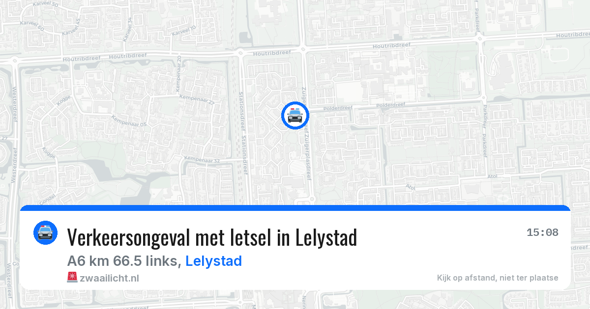 Verkeersongeval met letsel in Lelystad — 20 jun 2026