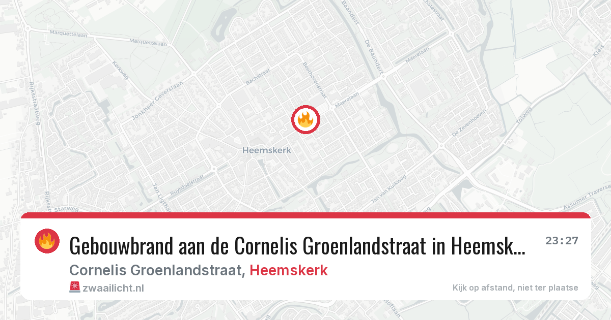 Gebouwbrand aan de Cornelis Groenlandstraat in Heemskerk — 31 mei 2026