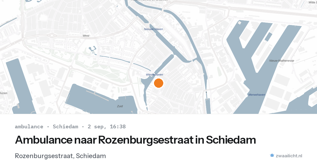 Ambulance naar Rozenburgsestraat in Schiedam — 2 sep 2026