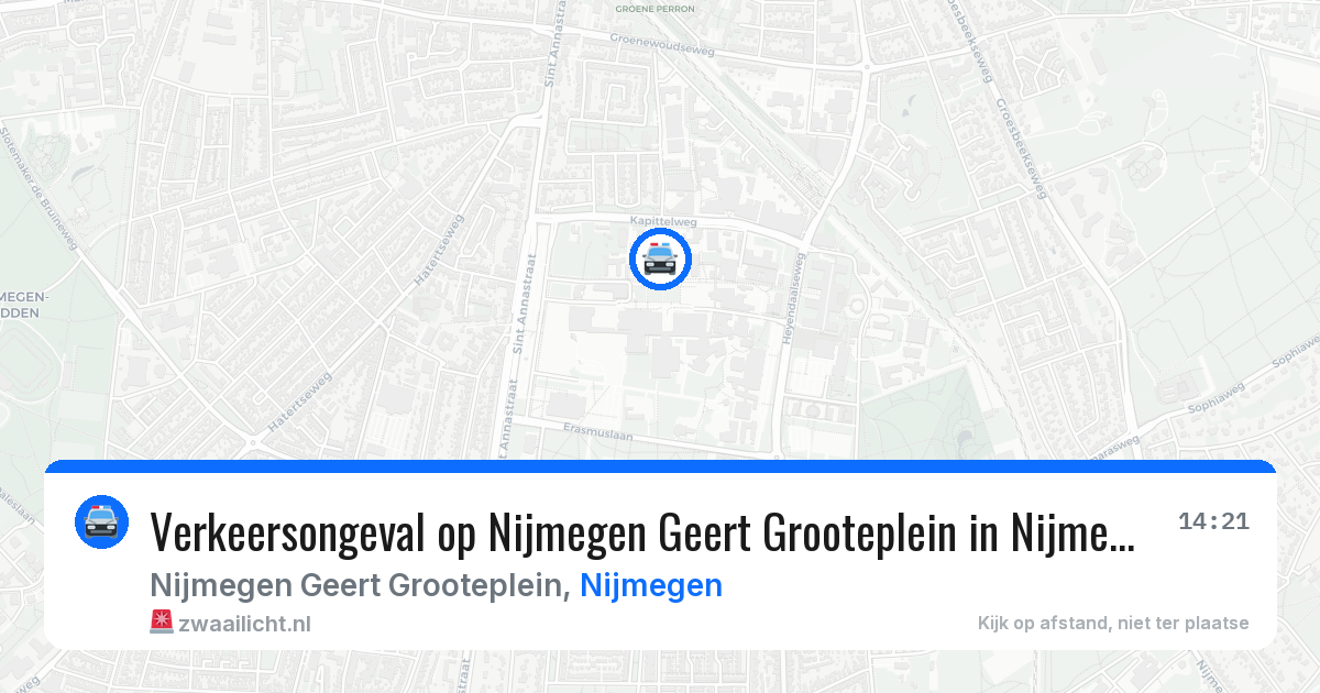 Verkeersongeval op Nijmegen Geert Grooteplein in Nijmegen — 8 aug 2026