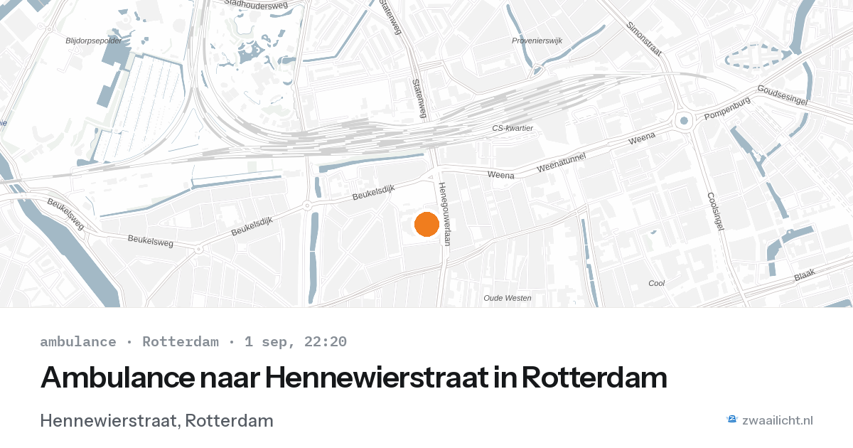 Ambulance naar Hennewierstraat in Rotterdam — 1 sep 2026