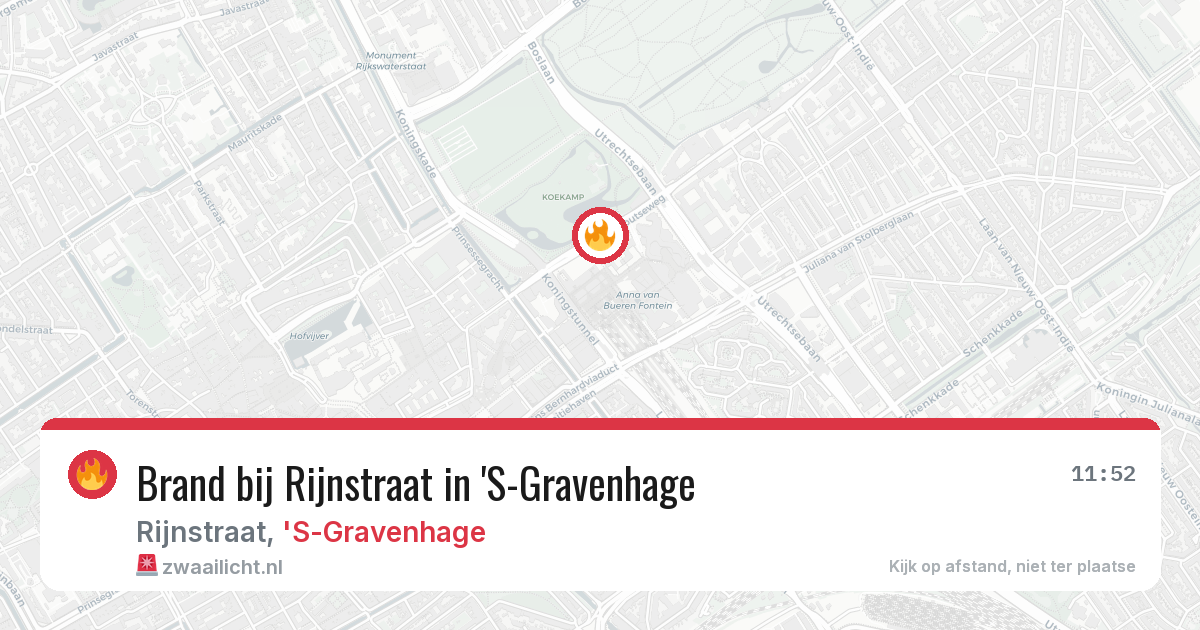 Brand bij Rijnstraat in 'S-Gravenhage — 6 aug 2026