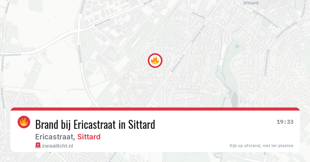 Brand bij Ericastraat in Sittard — 19 jun 2026