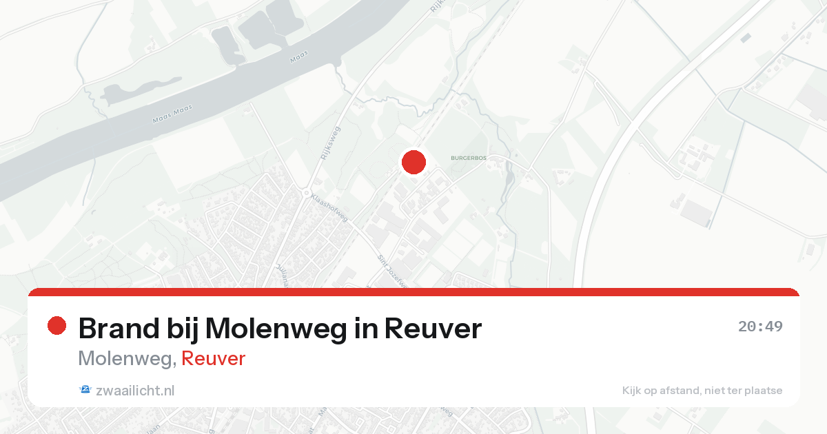 Brand bij Molenweg in Reuver — 22 aug 2026
