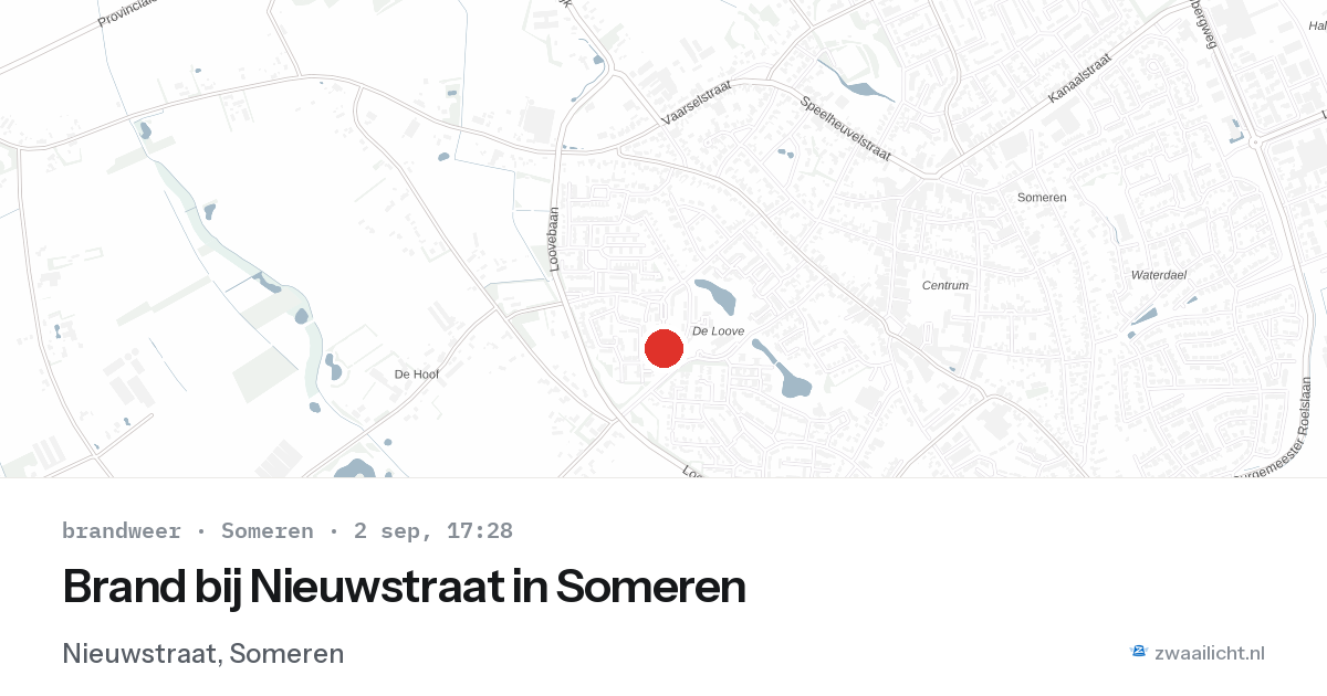 Brand bij Nieuwstraat in Someren — 2 sep 2026