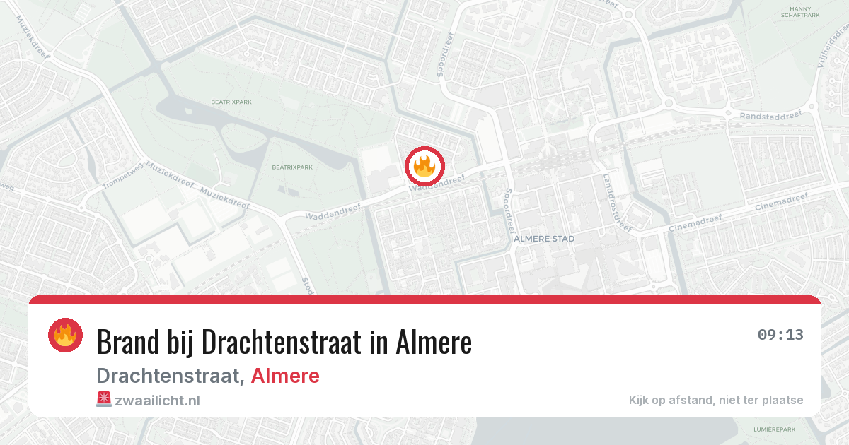 Brand bij Drachtenstraat in Almere — 23 mrt 2026