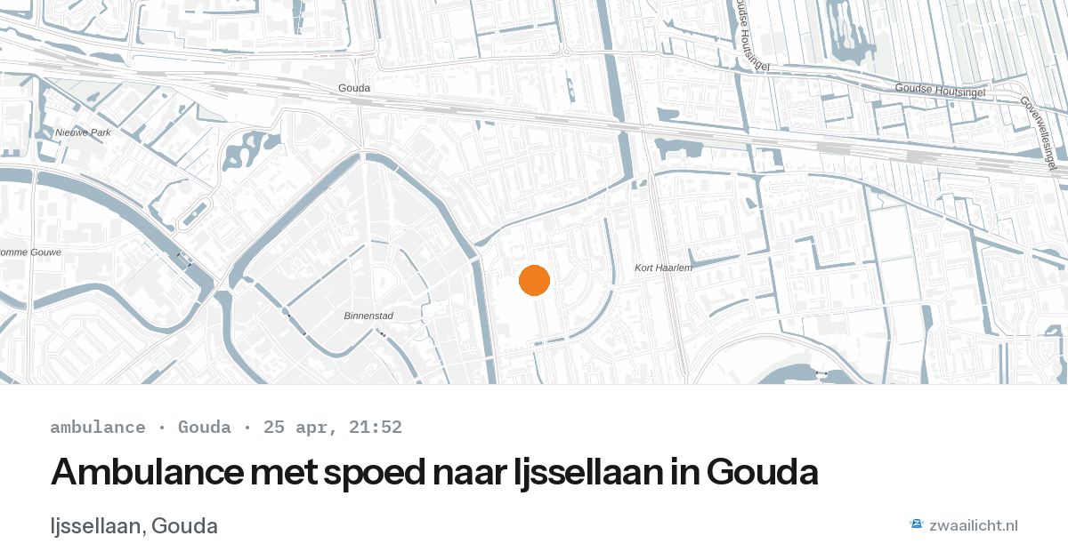 Ambulance met spoed naar Ijssellaan in Gouda — 25 apr 2026