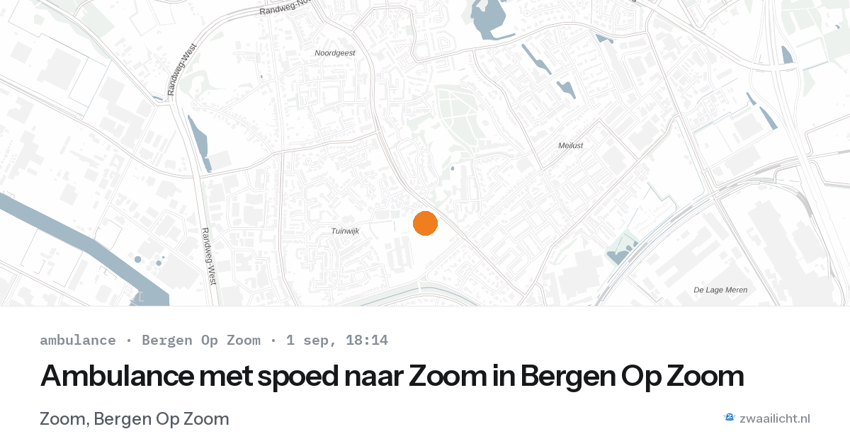 Ambulance met spoed naar Zoom in Bergen Op Zoom — 1 sep 2026