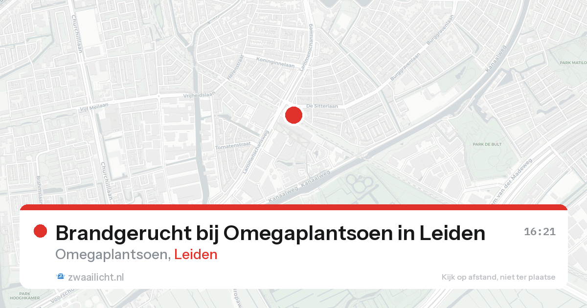 Brandgerucht bij Omegaplantsoen in Leiden — 20 aug 2026