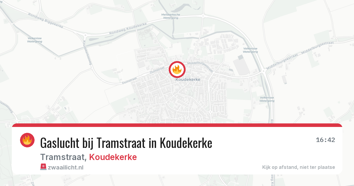 Gaslucht bij Tramstraat in Koudekerke — 20 feb 2026