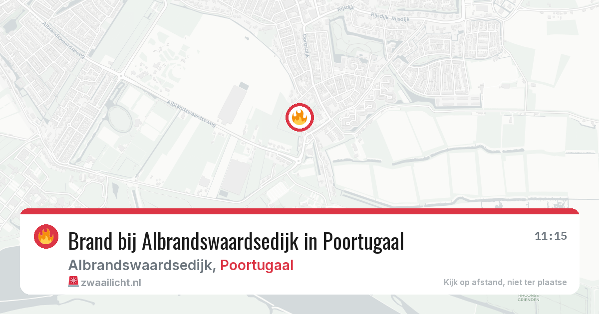 Brand bij Albrandswaardsedijk in Poortugaal — 17 jun 2026