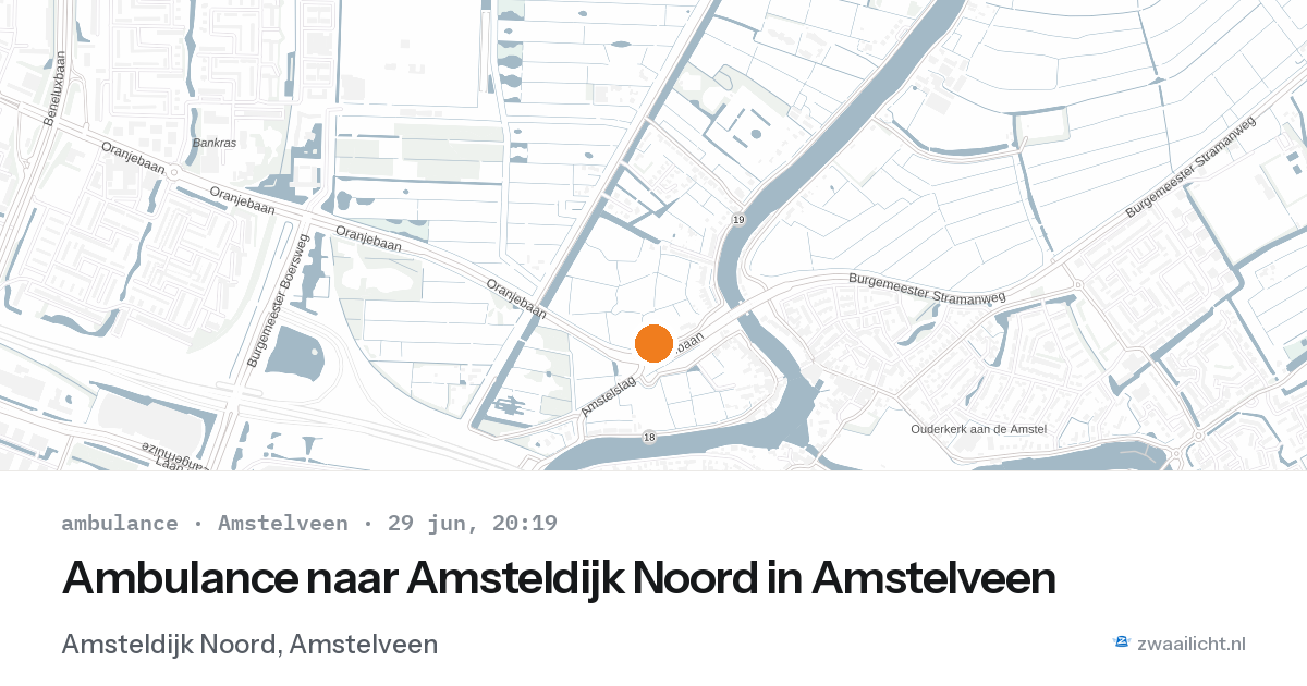 Ambulance naar Amsteldijk Noord in Amstelveen — 29 jun 2026