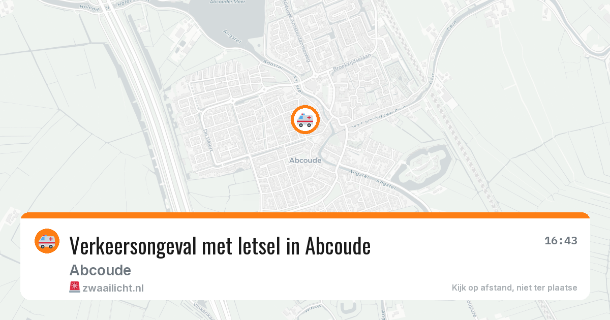 Verkeersongeval met letsel in Abcoude — 10 jun 2026