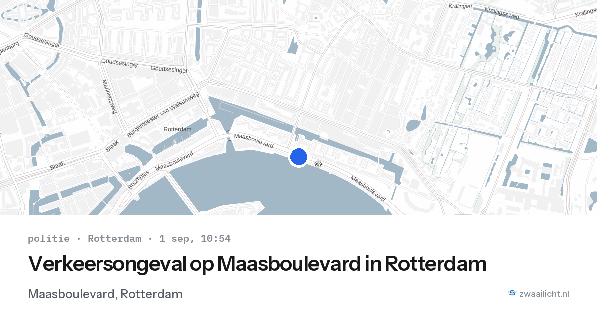 Verkeersongeval op Maasboulevard in Rotterdam — 1 sep 2026