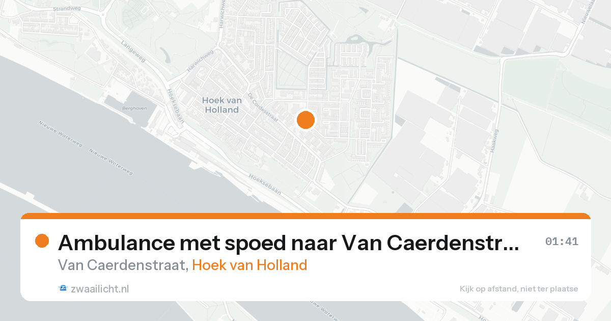 Ambulance met spoed naar Van Caerdenstraat in Hoek van Holland — 20 aug 2026