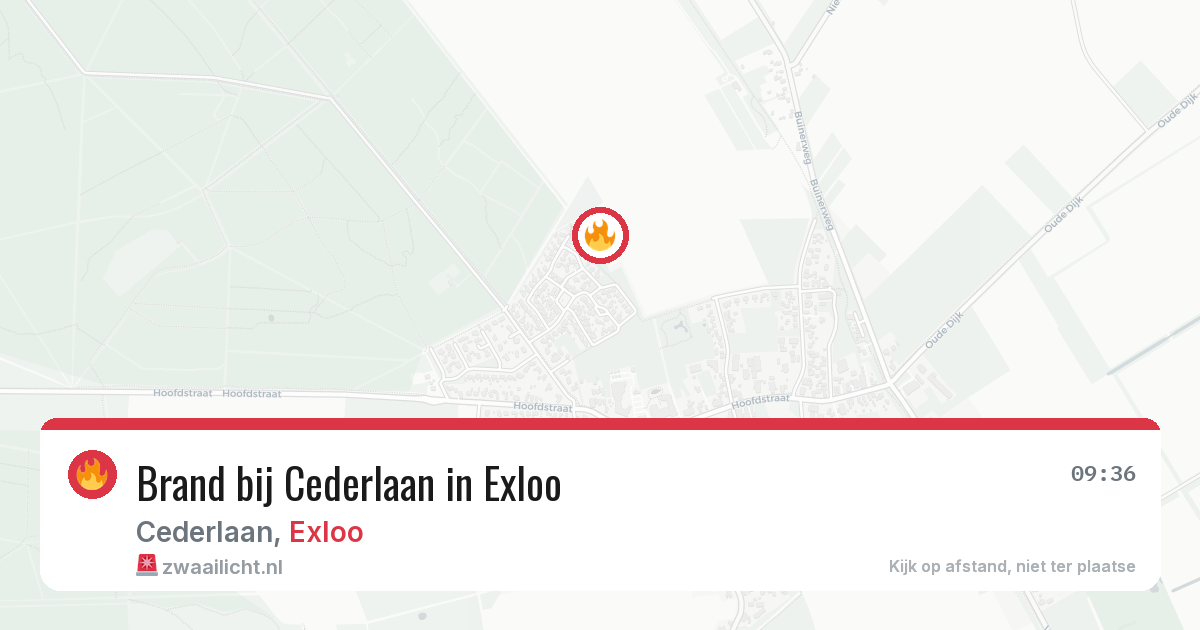 Brand bij Cederlaan in Exloo — 30 jul 2026