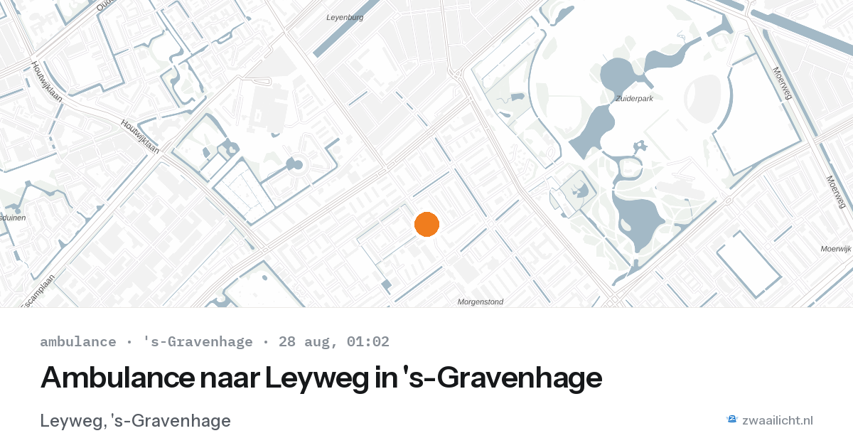 Ambulance naar Leyweg in 's-Gravenhage — 27 aug 2026