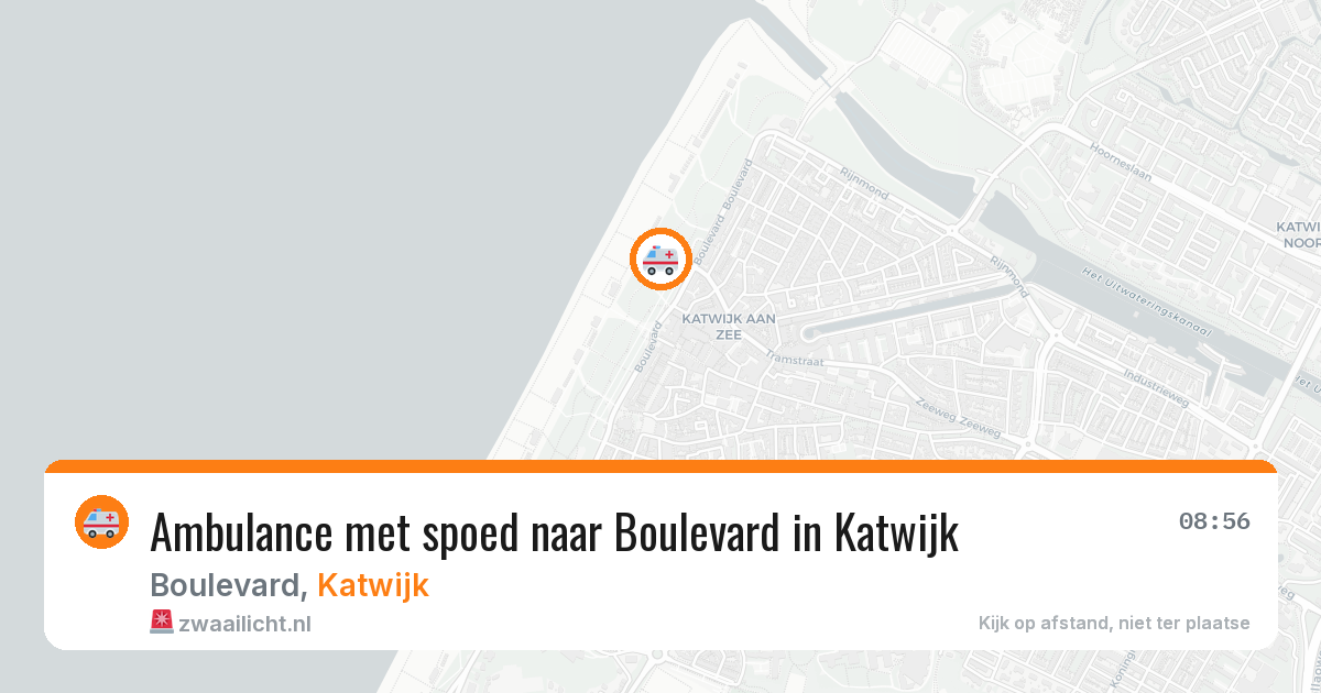Ambulance met spoed naar Boulevard in Katwijk — 21 jun 2026