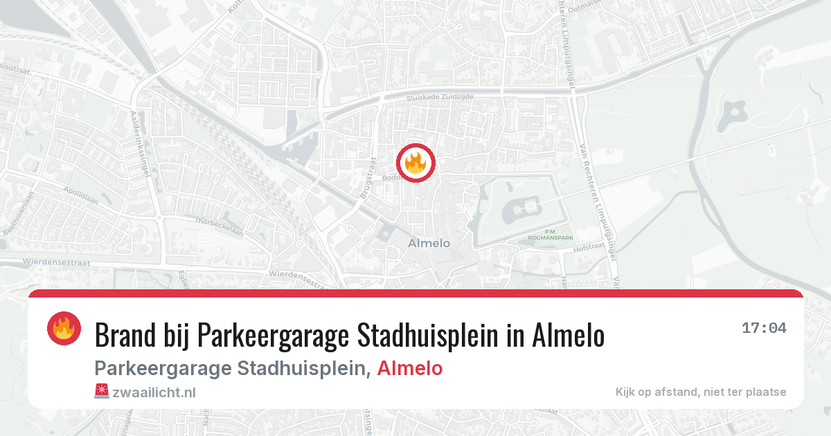 Brand bij Parkeergarage Stadhuisplein in Almelo — 20 jun 2026