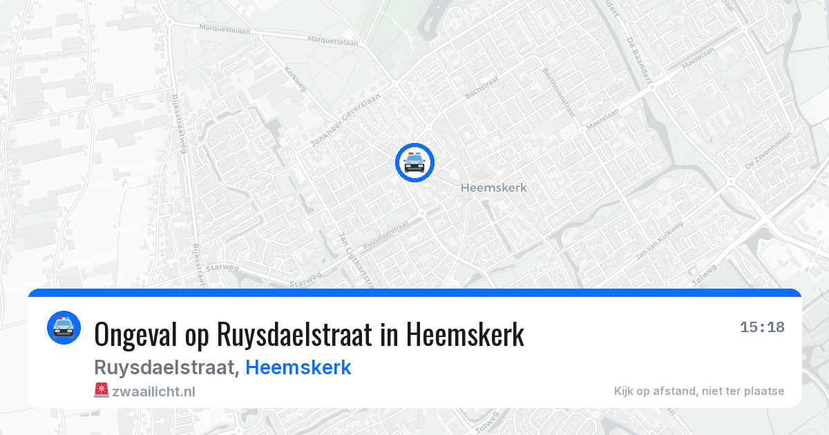 Ongeval op Ruysdaelstraat in Heemskerk — 17 mrt 2026