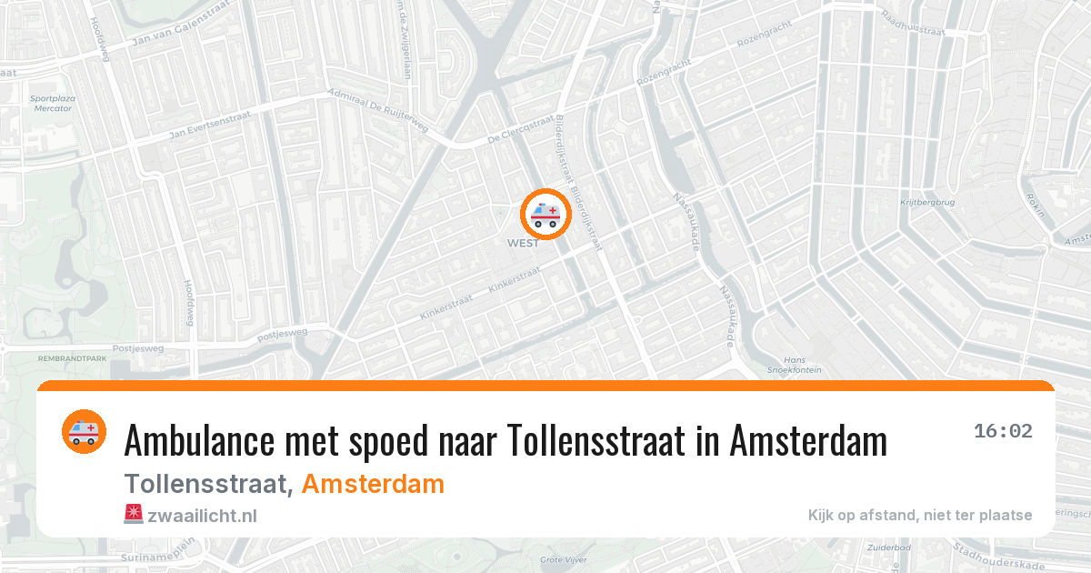 Ambulance met spoed naar Tollensstraat in Amsterdam — 20 mei 2026