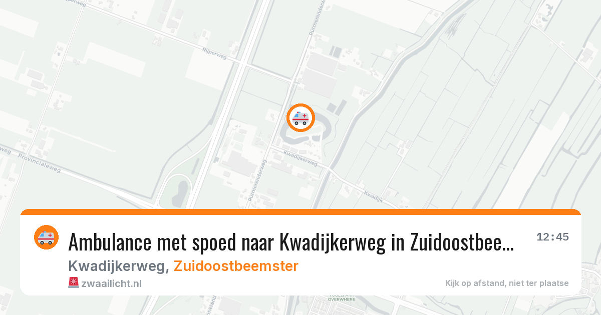 Ambulance met spoed naar Kwadijkerweg in Zuidoostbeemster — 31 mrt 2026