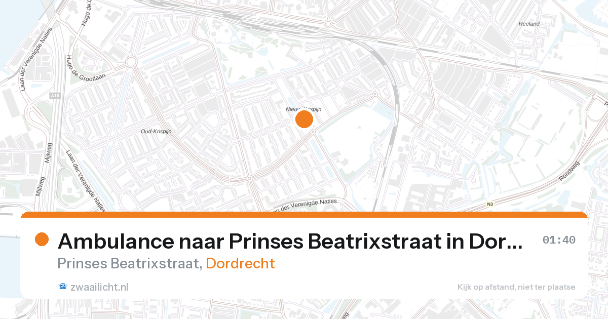 Ambulance naar Prinses Beatrixstraat in Dordrecht — 27 aug 2026